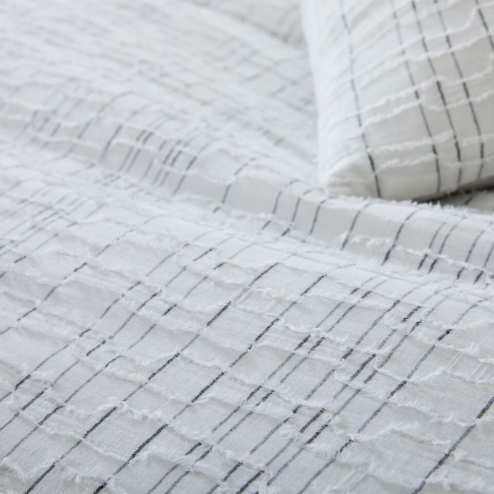 SpaceDyed Clipped Gauze Quilt Cover & Pillowcases West Elm Australia